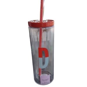 KATE SPADE NEW YORK INITIAL D 20oz Insulated Tumbler W/Reuseable Straw